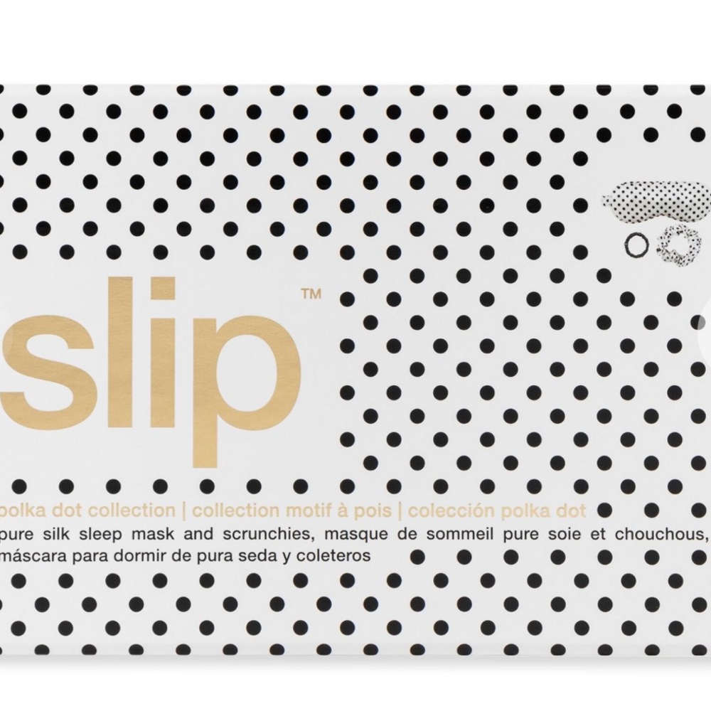 Slip Black and White Polka Dot Silk Set